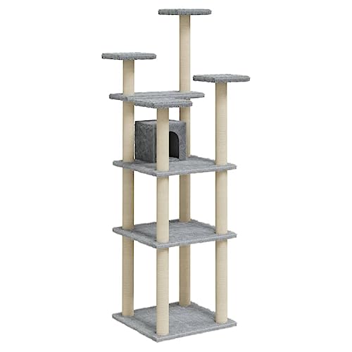 vidaXL Kratzbaum Sisal-Kratzsäulen Hellgrau 171cm Katzenbaum Katzenkratzbaum vidaXL Kratzbaum Sisal-Kratzsäulen Hellgrau 171cm Katzenbaum Katzenkratzbaum von vidaXL