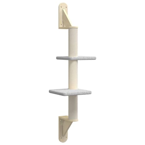 vidaXL Kratzbaum Wandmontage, Kletterbaum mit Kratzsäule Katzenturm, Katzenkratzbaum mit weichem Plüsch, Katzenbaum Spielbaum, Hellgrau vidaXL Kratzbaum Wandmontage, Kletterbaum mit Kratzsäule Katzenturm, Katzenkratzbaum mit weichem Plüsch, Katzenbaum Spielbaum, Hellgrau von vidaXL