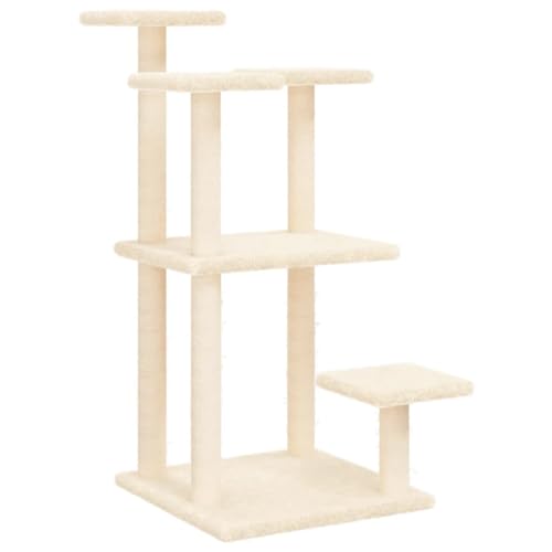 vidaXL Kratzbaum, Katzenkratzbaum mit Liegeflächen, Katzenbaum mit Sisal-Kratzsäulen, Kletterbaum für Katzen, Katzenmöbel, Creme 98,5cm vidaXL Kratzbaum, Katzenkratzbaum mit Liegeflächen, Katzenbaum mit Sisal-Kratzsäulen, Kletterbaum für Katzen, Katzenmöbel, Creme 98,5cm von vidaXL