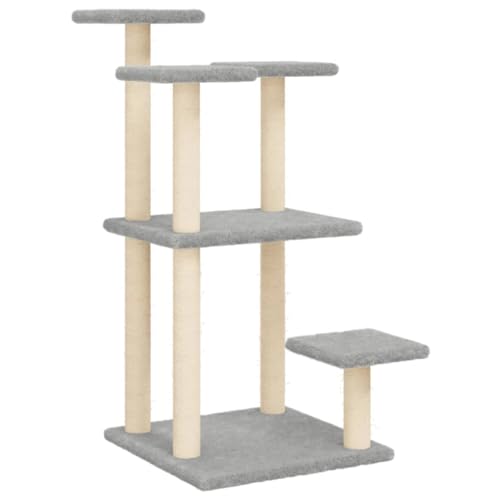 vidaXL Kratzbaum, Katzenkratzbaum mit Plattformen, Katzenbaum mit Sisal-Kratzsäulen, Kletterbaum für Katzen, Katzenmöbel, Hellgrau 98,5cm vidaXL Kratzbaum, Katzenkratzbaum mit Plattformen, Katzenbaum mit Sisal-Kratzsäulen, Kletterbaum für Katzen, Katzenmöbel, Hellgrau 98,5cm von vidaXL