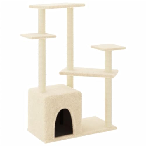 vidaXL Kratzbaum, Katzenbaum mit Sisal Kratzsäulen Plattformen, Katzenkratzbaum Kletterbaum mit weichem Plüsch, Kletterturm Katzenmöbel, Creme vidaXL Kratzbaum, Katzenbaum mit Sisal Kratzsäulen Plattformen, Katzenkratzbaum Kletterbaum mit weichem Plüsch, Kletterturm Katzenmöbel, Creme von vidaXL