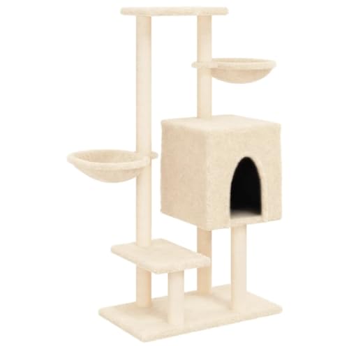 vidaXL Kratzbaum, Katzenbaum mit Sisal Kratzsäulen, Katzenkratzbaum mit weicher Plüsch, Katzenspielturm Katzenturm Katzenmöbel, Creme vidaXL Kratzbaum, Katzenbaum mit Sisal Kratzsäulen, Katzenkratzbaum mit weicher Plüsch, Katzenspielturm Katzenturm Katzenmöbel, Creme von vidaXL