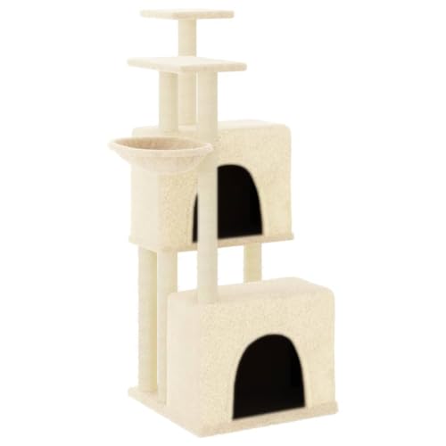 vidaXL Kratzbaum, Katzenbaum mit Sisal Kratzsäulen Plattformen, Katzenkratzbaum Kletterbaum mit weichem Plüsch, Kletterturm Katzenmöbel, Creme vidaXL Kratzbaum, Katzenbaum mit Sisal Kratzsäulen Plattformen, Katzenkratzbaum Kletterbaum mit weichem Plüsch, Kletterturm Katzenmöbel, Creme von vidaXL