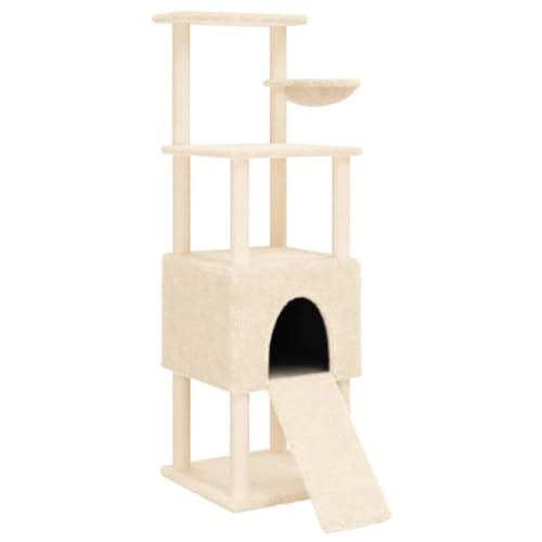vidaXL Kratzbaum, Katzenbaum mit Sisal Kratzsäulen, Katzenkratzbaum mit weicher Plüsch, Katzenspielturm Katzenturm Katzenmöbel, Creme vidaXL Kratzbaum, Katzenbaum mit Sisal Kratzsäulen, Katzenkratzbaum mit weicher Plüsch, Katzenspielturm Katzenturm Katzenmöbel, Creme von vidaXL