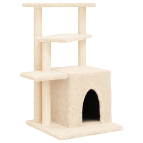 vidaXL Kratzbaum, Katzenbaum mit Sisal Kratzsäulen, Katzenkratzbaum mit weicher Plüsch, Katzenspielturm Katzenturm Katzenmöbel, Creme vidaXL Kratzbaum, Katzenbaum mit Sisal Kratzsäulen, Katzenkratzbaum mit weicher Plüsch, Katzenspielturm Katzenturm Katzenmöbel, Creme von vidaXL