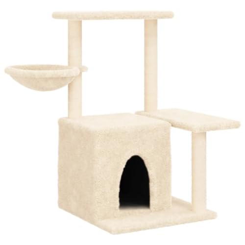 vidaXL Kratzbaum, Katzenkratzbaum mit Sisal-Kratzsäulen, Katzenbaum mit Katzenhöhle Plüsch, Kletterbaum für Katzen, Katzenmöbel, Creme 83cm vidaXL Kratzbaum, Katzenkratzbaum mit Sisal-Kratzsäulen, Katzenbaum mit Katzenhöhle Plüsch, Kletterbaum für Katzen, Katzenmöbel, Creme 83cm von vidaXL
