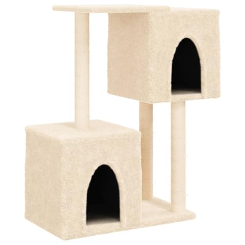 vidaXL Kratzbaum, Katzenkratzbaum mit Sisal-Kratzsäulen, Katzenbaum mit Katzenhöhle Plüsch, Kletterbaum für Katzen, Katzenmöbel, Creme 86cm vidaXL Kratzbaum, Katzenkratzbaum mit Sisal-Kratzsäulen, Katzenbaum mit Katzenhöhle Plüsch, Kletterbaum für Katzen, Katzenmöbel, Creme 86cm von vidaXL