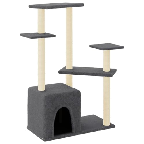 vidaXL Kratzbaum, Katzenbaum mit Sisal Kratzsäulen Plattformen, Katzenkratzbaum Kletterbaum mit weichem Plüsch, Kletterturm Katzenmöbel, Dunkelgrau vidaXL Kratzbaum, Katzenbaum mit Sisal Kratzsäulen Plattformen, Katzenkratzbaum Kletterbaum mit weichem Plüsch, Kletterturm Katzenmöbel, Dunkelgrau von vidaXL
