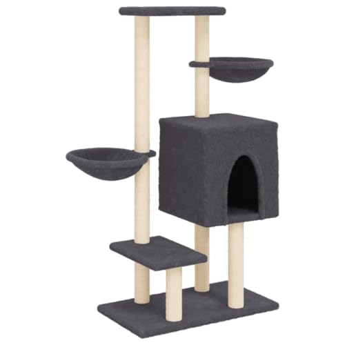 vidaXL Kratzbaum, Katzenbaum mit Sisal Kratzsäulen, Katzenkratzbaum mit weicher Plüsch, Katzenspielturm Katzenturm Katzenmöbel, Dunkelgrau vidaXL Kratzbaum, Katzenbaum mit Sisal Kratzsäulen, Katzenkratzbaum mit weicher Plüsch, Katzenspielturm Katzenturm Katzenmöbel, Dunkelgrau von vidaXL