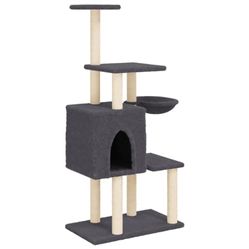 vidaXL Kratzbaum, Katzenbaum mit Sisal Kratzsäulen, Katzenkratzbaum mit weicher Plüsch, Katzenspielturm Katzenturm Katzenmöbel, Dunkelgrau vidaXL Kratzbaum, Katzenbaum mit Sisal Kratzsäulen, Katzenkratzbaum mit weicher Plüsch, Katzenspielturm Katzenturm Katzenmöbel, Dunkelgrau von vidaXL