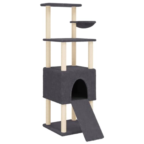 vidaXL Kratzbaum, Katzenbaum mit Sisal Kratzsäulen, Katzenkratzbaum mit weicher Plüsch, Katzenspielturm Katzenturm Katzenmöbel, Dunkelgrau vidaXL Kratzbaum, Katzenbaum mit Sisal Kratzsäulen, Katzenkratzbaum mit weicher Plüsch, Katzenspielturm Katzenturm Katzenmöbel, Dunkelgrau von vidaXL