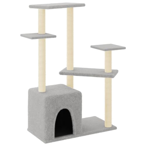 vidaXL Kratzbaum, Katzenbaum mit Sisal Kratzsäulen Plattformen, Katzenkratzbaum Kletterbaum mit weichem Plüsch, Kletterturm Katzenmöbel, Hellgrau vidaXL Kratzbaum, Katzenbaum mit Sisal Kratzsäulen Plattformen, Katzenkratzbaum Kletterbaum mit weichem Plüsch, Kletterturm Katzenmöbel, Hellgrau von vidaXL