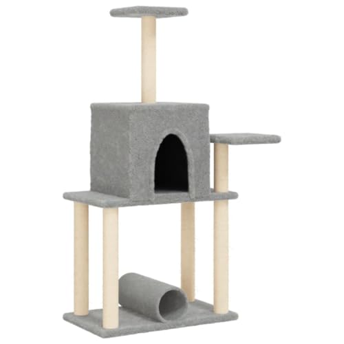 vidaXL Kratzbaum, Katzenkratzbaum mit Sisal-Kratzsäulen, Katzenbaum mit Katzenhöhle Plüsch, Kletterbaum für Katzen, Katzenmöbel, Hellgrau 122cm vidaXL Kratzbaum, Katzenkratzbaum mit Sisal-Kratzsäulen, Katzenbaum mit Katzenhöhle Plüsch, Kletterbaum für Katzen, Katzenmöbel, Hellgrau 122cm von vidaXL