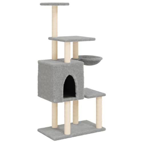 vidaXL Kratzbaum, Katzenbaum mit Sisal Kratzsäulen, Katzenkratzbaum mit weicher Plüsch, Katzenspielturm Katzenturm Katzenmöbel, Hellgrau vidaXL Kratzbaum, Katzenbaum mit Sisal Kratzsäulen, Katzenkratzbaum mit weicher Plüsch, Katzenspielturm Katzenturm Katzenmöbel, Hellgrau von vidaXL