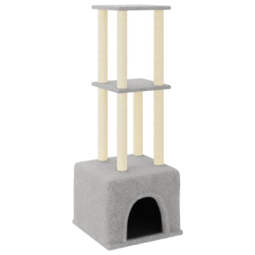 vidaXL Kratzbaum, Katzenbaum mit Sisal Kratzsäulen Plattformen, Katzenkratzbaum Kletterbaum mit weichem Plüsch, Kletterturm Katzenmöbel, Hellgrau vidaXL Kratzbaum, Katzenbaum mit Sisal Kratzsäulen Plattformen, Katzenkratzbaum Kletterbaum mit weichem Plüsch, Kletterturm Katzenmöbel, Hellgrau von vidaXL