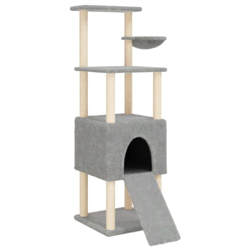vidaXL Kratzbaum, Katzenbaum mit Sisal Kratzsäulen, Katzenkratzbaum mit weicher Plüsch, Katzenspielturm Katzenturm Katzenmöbel, Hellgrau vidaXL Kratzbaum, Katzenbaum mit Sisal Kratzsäulen, Katzenkratzbaum mit weicher Plüsch, Katzenspielturm Katzenturm Katzenmöbel, Hellgrau von vidaXL