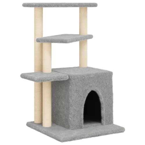 vidaXL Kratzbaum, Katzenbaum mit Sisal Kratzsäulen, Katzenkratzbaum mit weicher Plüsch, Katzenspielturm Katzenturm Katzenmöbel, Hellgrau vidaXL Kratzbaum, Katzenbaum mit Sisal Kratzsäulen, Katzenkratzbaum mit weicher Plüsch, Katzenspielturm Katzenturm Katzenmöbel, Hellgrau von vidaXL