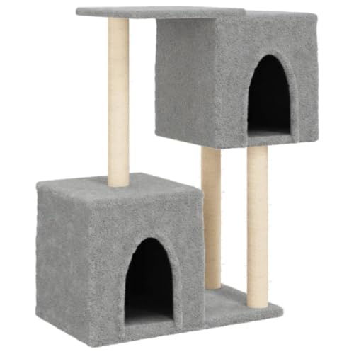 vidaXL Kratzbaum, Katzenkratzbaum mit Sisal-Kratzsäulen, Katzenbaum mit Katzenhöhle Plüsch, Kletterbaum für Katzen, Katzenmöbel, Hellgrau 86cm vidaXL Kratzbaum, Katzenkratzbaum mit Sisal-Kratzsäulen, Katzenbaum mit Katzenhöhle Plüsch, Kletterbaum für Katzen, Katzenmöbel, Hellgrau 86cm von vidaXL