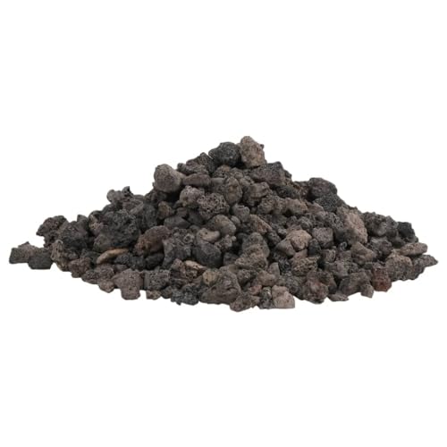 vidaXL Lavagranulat, Lavastein Biologische Filter, Multifunktional Lavamulch für Aquarium Landschaftsbau, Vulkangestein Garten Deko Steine, Schwarz 10 kg 1-2 cm von vidaXL