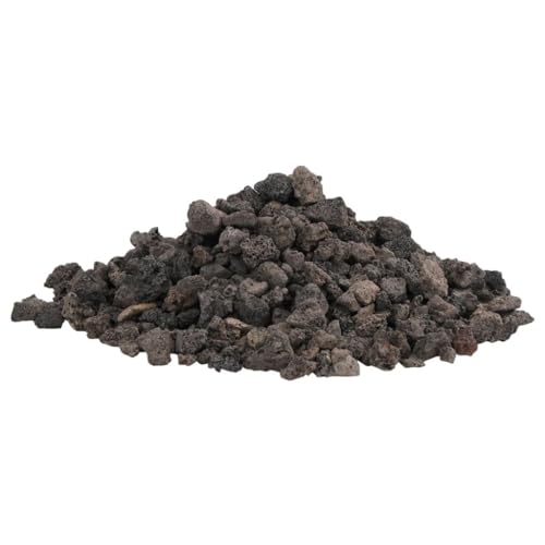 vidaXL Lavagranulat, Lavastein Biologische Filter, Multifunktional Lavamulch für Aquarium Landschaftsbau, Vulkangestein Garten Deko Steine, Schwarz 10 kg 1-2cm von vidaXL