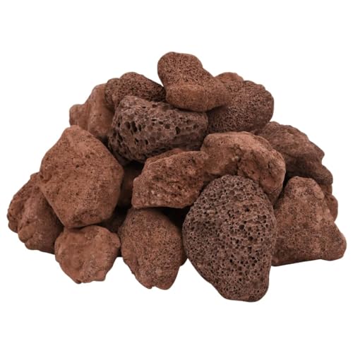vidaXL Lavagranulat 25 kg, Vulkangestein für Aquarium Garten Beet Landschaftsbau, Lavagestein für EIN saubereres und gesünderes Habitat, Lavastein Lavamulch, Rot von vidaXL