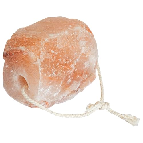 vidaXL Mittlerer rosa Himalaya-Salzleckstein mit Seil für Kühe, Ziegen, Schafe, haltbare Mineralquelle für draußen, rustikales Tier-Zusatzpaket mit 8 Lecksteinen von vidaXL