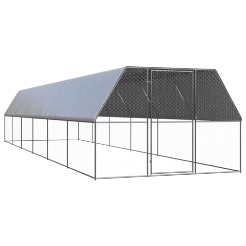 vidaXL Outdoor Hühnerkäfig 3x12x2m Verzinkter Stahl Hühnerstall Freilaufgehege von vidaXL