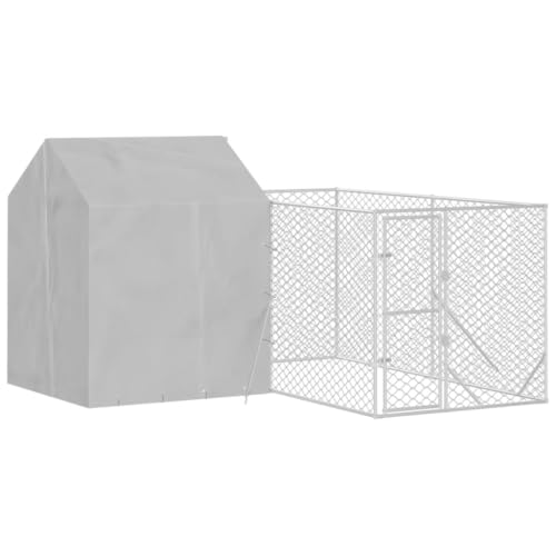 vidaXL Outdoor Hundezwinger, Hundehütte mit Dach, Hundekäfig für den Außenbereich, Hühnerstall Hundezaun Hundeauslauf, Silbern Verzinkter Stahl vidaXL Outdoor Hundezwinger, Hundehütte mit Dach, Hundekäfig für den Außenbereich, Hühnerstall Hundezaun Hundeauslauf, Silbern Verzinkter Stahl von vidaXL