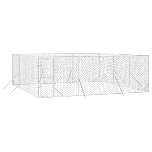 vidaXL Outdoor Hundezwinger, Hundehütte mit abschließbarer Tür, Hundekäfig für den Außenbereich, Hühnerstall Hundezaun Hundeauslauf, Silbern Verzinkter Stahl vidaXL Outdoor Hundezwinger, Hundehütte mit abschließbarer Tür, Hundekäfig für den Außenbereich, Hühnerstall Hundezaun Hundeauslauf, Silbern Verzinkter Stahl von vidaXL