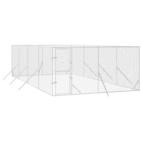 vidaXL Outdoor Hundezwinger, Hundehütte mit abschließbarer Tür, Hundekäfig für den Außenbereich, Hühnerstall Hundezaun Hundeauslauf, Silbern Verzinkter Stahl vidaXL Outdoor Hundezwinger, Hundehütte mit abschließbarer Tür, Hundekäfig für den Außenbereich, Hühnerstall Hundezaun Hundeauslauf, Silbern Verzinkter Stahl von vidaXL