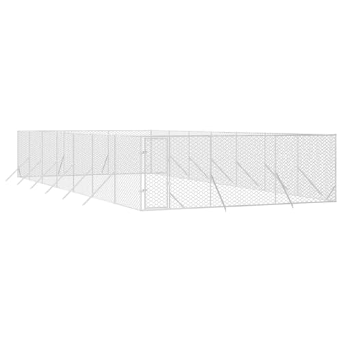vidaXL Outdoor Hundezwinger, Hundehütte mit abschließbarer Tür, Hundekäfig für den Außenbereich, Hühnerstall Hundezaun Hundeauslauf, Silbern Verzinkter Stahl vidaXL Outdoor Hundezwinger, Hundehütte mit abschließbarer Tür, Hundekäfig für den Außenbereich, Hühnerstall Hundezaun Hundeauslauf, Silbern Verzinkter Stahl von vidaXL