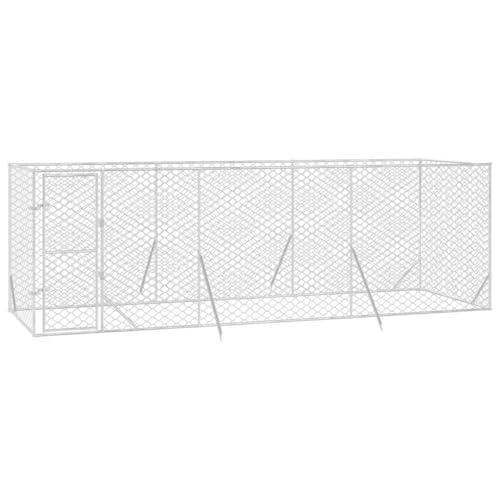 vidaXL Outdoor Hundezwinger, Hundehütte mit abschließbarer Tür, Hundekäfig für den Außenbereich, Hühnerstall Hundezaun Hundeauslauf, Silbern Verzinkter Stahl vidaXL Outdoor Hundezwinger, Hundehütte mit abschließbarer Tür, Hundekäfig für den Außenbereich, Hühnerstall Hundezaun Hundeauslauf, Silbern Verzinkter Stahl von vidaXL