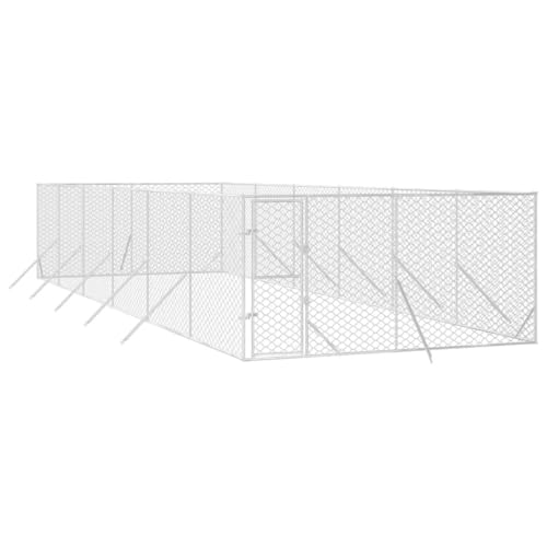 vidaXL Outdoor Hundezwinger, Hundehütte mit abschließbarer Tür, Hundekäfig für den Außenbereich, Hühnerstall Hundezaun Hundeauslauf, Silbern Verzinkter Stahl vidaXL Outdoor Hundezwinger, Hundehütte mit abschließbarer Tür, Hundekäfig für den Außenbereich, Hühnerstall Hundezaun Hundeauslauf, Silbern Verzinkter Stahl von vidaXL