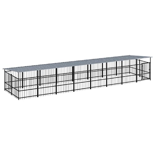 vidaXL Outdoor Hundezwinger Dach Stahl 15,02m² Hundehütte Hundekäfig Hundehaus vidaXL Outdoor Hundezwinger Dach Stahl 15,02m² Hundehütte Hundekäfig Hundehaus von vidaXL