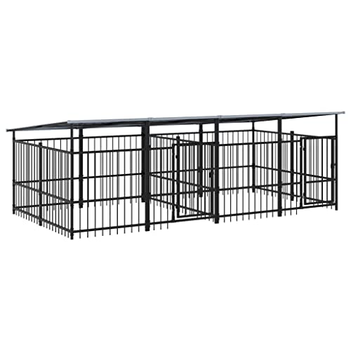 vidaXL Outdoor Hundezwinger Dach Stahl 7,51m² Hundehütte Hundekäfig Hundehaus vidaXL Outdoor Hundezwinger Dach Stahl 7,51m² Hundehütte Hundekäfig Hundehaus von vidaXL