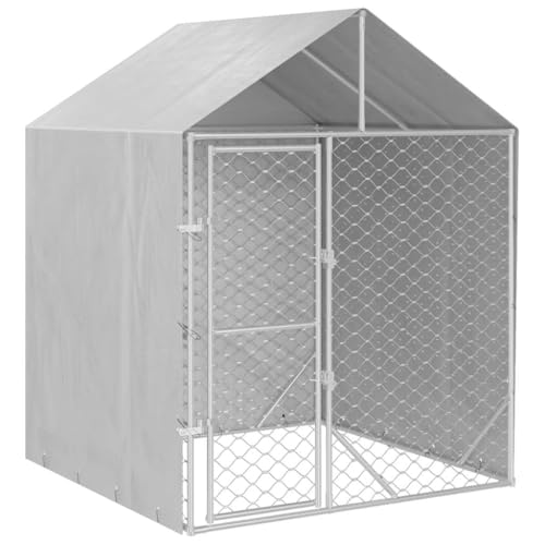 vidaXL Outdoor-Hundezwinger mit Dach Silber 2x2x2,5 m Verzinkter Stahl vidaXL Outdoor-Hundezwinger mit Dach Silber 2x2x2,5 m Verzinkter Stahl von vidaXL