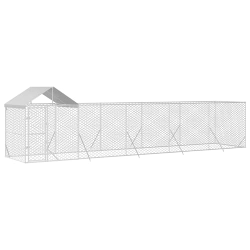 vidaXL Outdoor-Hundezwinger mit Dach Silbern 10x2x2,5 m Stahl Verzinkt vidaXL Outdoor-Hundezwinger mit Dach Silbern 10x2x2,5 m Stahl Verzinkt von vidaXL