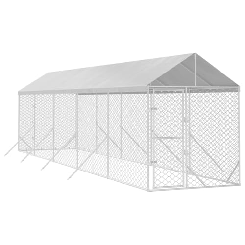 vidaXL Outdoor-Hundezwinger mit Dach Silbern 2x10x2,5 m Stahl Verzinkt vidaXL Outdoor-Hundezwinger mit Dach Silbern 2x10x2,5 m Stahl Verzinkt von vidaXL