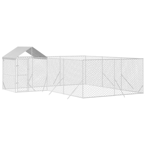 vidaXL Outdoor-Hundezwinger mit Dach Silbern 6x6x2,5m Verzinkter Stahl vidaXL Outdoor-Hundezwinger mit Dach Silbern 6x6x2,5m Verzinkter Stahl von vidaXL