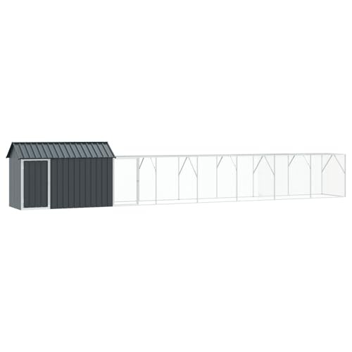vidaXL Rustikaler Außen Vogelkäfig Gehege Wetterfest Feuerverzinkter Stahl 112 x 817 141 cm Geräumiges Design Einfache Montage Haustierbedarf Käfige Loft Unterkünfte Voliere Großes Haus Metall von vidaXL