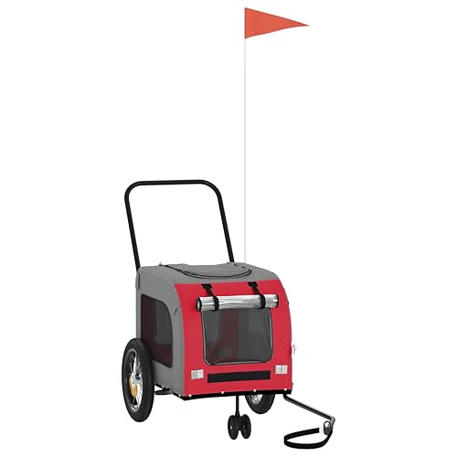 vidaXL Roter Haustierbuggy Rot Polyester, Metall 124 x 53 x 53 cm von vidaXL