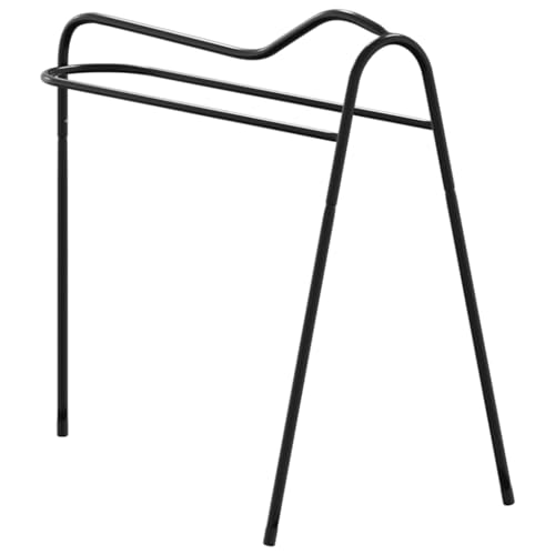vidaXL Sattelständer, Sattelhalter mit Trensenhaken, Pferdesattel Halter für Sattelraum Scheune Stall, Trensenhalter, Schwarz Eisen von vidaXL