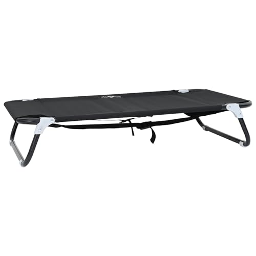 vidaXL Faltbares Hundebett Schwarz ML Oxford Stoff und Stahl von vidaXL