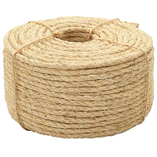 vidaXL Seil Sisalseil Naturseil Schnur Kratzbaum Kratzbäume Kratzbaumseil Tau Tauwerk Juteseil Dekokordel Garten Camping 100% Sisal 8 mm 250 m Natur von vidaXL
