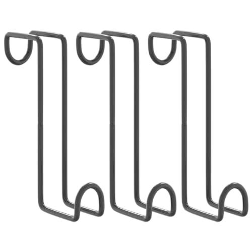 vidaXL Trensenhalter 3 STK., Zaumhaken mit Stauraum, Trensenaufhänger für Scheune Sattelkammer Stall, Trensenhaken, Schwarz Pulverbeschichteter Stahl von vidaXL
