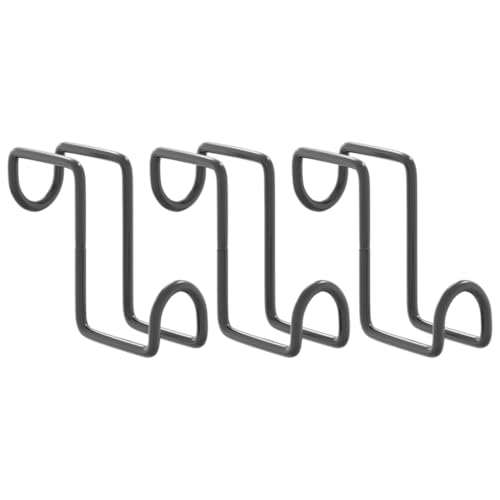 vidaXL Trensenhalter 3 Stk., Zaumhaken mit Stauraum, Trensenaufhänger für Scheune Sattelkammer Stall, Trensenhaken, Schwarz Pulverbeschichteter Stahl von vidaXL