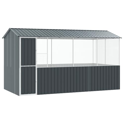 vidaXL Vogelkäfig Anthrazit 215x78x200 cm Verzinkter Stahl von vidaXL