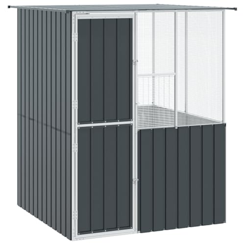 vidaXL Vogelkäfig Anthrazit 215x78x200 cm Verzinkter Stahl von vidaXL