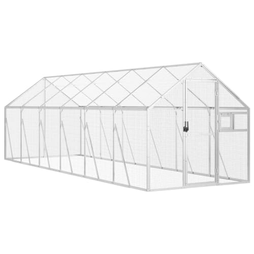 vidaXL Voliere, Vogelvoliere mit Wire Mesh Grids, Vogelkäfig für Außenbereich, Vogelhaus Papageienkäfig Papageienvoliere, Silbern Aluminium vidaXL Voliere, Vogelvoliere mit Wire Mesh Grids, Vogelkäfig für Außenbereich, Vogelhaus Papageienkäfig Papageienvoliere, Silbern Aluminium von vidaXL