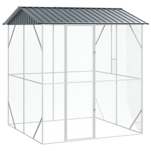 vidaXL Voliere Anthrazit 210x227x247 cm Stahl von vidaXL
